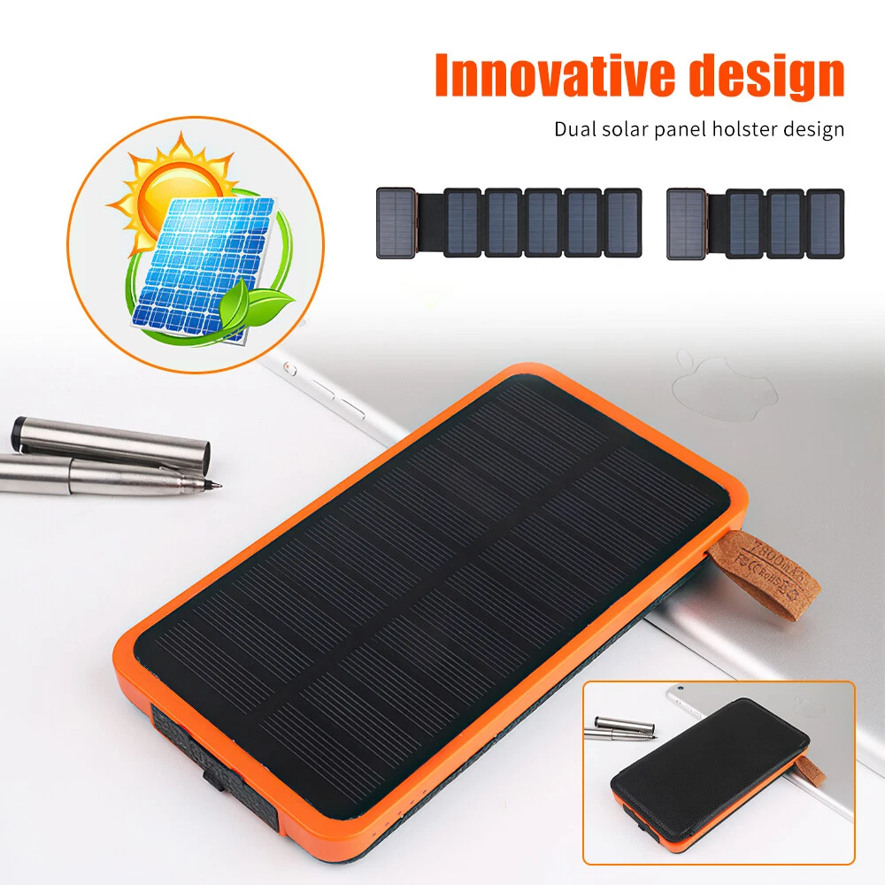 46800mAh Portable 6 Solar Panel Folding Power Bank Outdoor Camping Phone Charger image 16