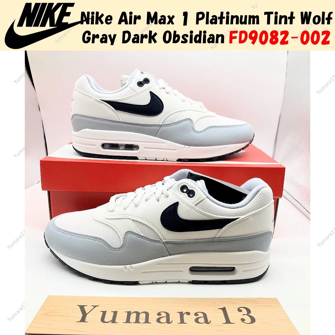 Nike Air Max 1 Shoes Men\'s 11 Platinum Tint Dark Obsidian Road Running Sneakers Nike Men main image 4