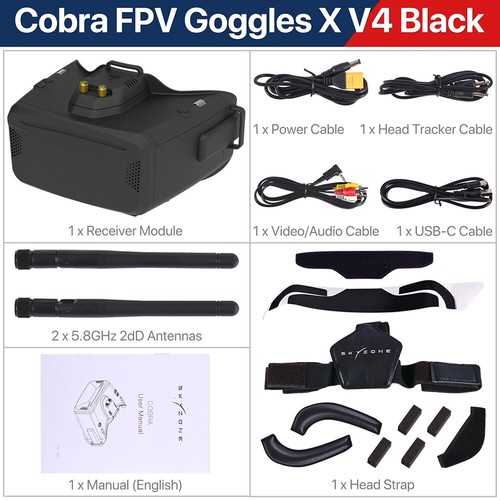 SKYZONE Cobra S / XV 2 800x480 4.3"Cobra / 1280x720 4.1"5.8G 48CH FPV Goggles - Picture 17 of 22