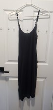 MARCIANO BY GUESS Black Dress M Bodycon Sleeveless Strappy Fitted Draped V-Neck