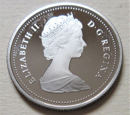 1987 Canada PROOF Twenty-Five Cents Quarter Coin. Mint UNC 25 Cents 25c - Foto 2 di 3
