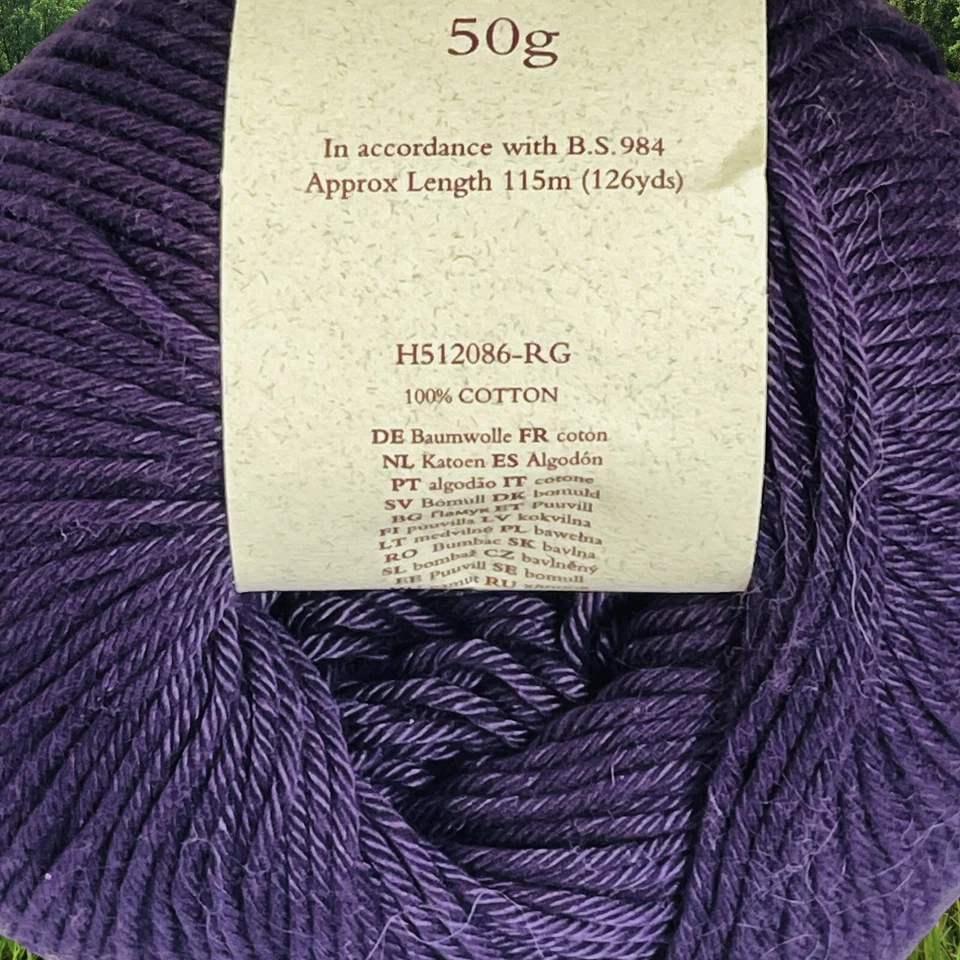 NUEVO Rowan Algodón Glacé 100% Algodón Peinado Hilo *Amatista* SH 852 Lote de Tintes 20508731 Foto 3 de 4