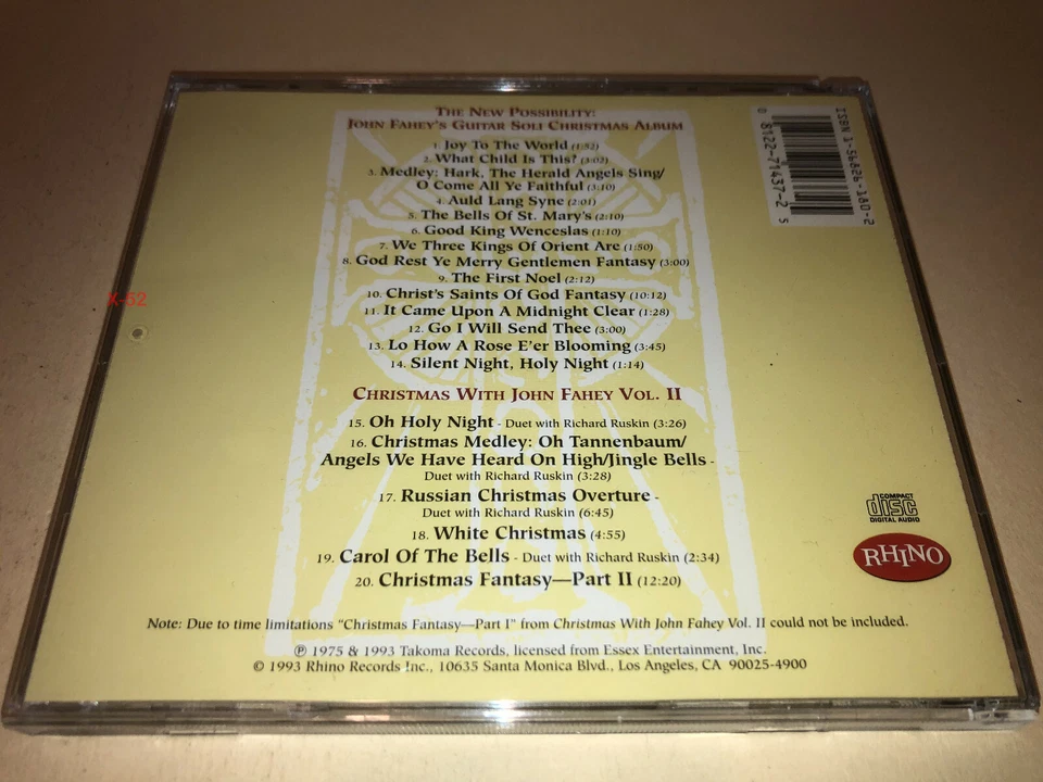 John Fahey double album CD New Possibility Guitar Soli Christmas AND Xmas with 2 Foto 3 de 4