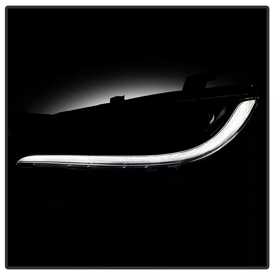 Pair Black Trim w/ LED DRL Halogen Headlights For 2015-2017 Chrysler 200 LH RH Foto 2 de 4