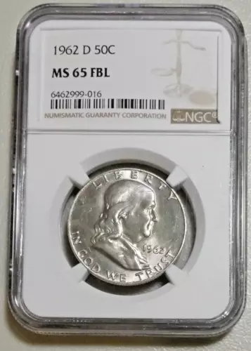 1962-D Franklin Half Dollar NGC MS65FBL