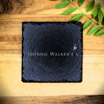 Johnnie Walker Whisky Slate Coaster Brand New Handcrafted Laser Engraved Square