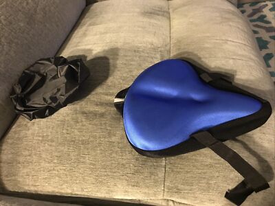 Exercise Bike Seat Cushion Cover – Padded Gel Bike Seat Covers Bicycle Blue 