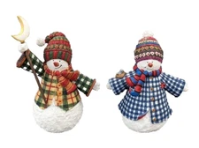 Christmas  2 Snowmen 1998 Lang and Wise Collectibles "Ready for Snow" Figurine