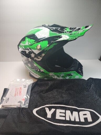 Casco para motocicleta para niños Dot – Yema YM-211 Motocross todoterreno,  casco para toda la cara, para moto Dirtbike BMX ATV de la calle, M, Greem