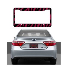 New Hot Pink Black Zebra Print Car Truck Suv Van License Plate Frame Made In Usa New Hot Pink Black Zebra Print Car Truck Suv Van License Plate Frame Made In Usa