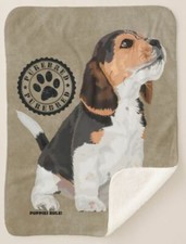 Puppies Rule Beagle Dog Purebred Brown Sherpa Fleece Throw Blanket