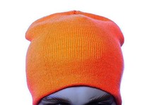 Mens Warm Blaze Winter Stocking Safety Orange Hunters Hunting Hat Cap Md Lg NEW