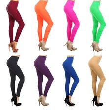 Women's Cotton Soft Solid Color Stretch Leggings Yoga Pants One Size 0 to 10