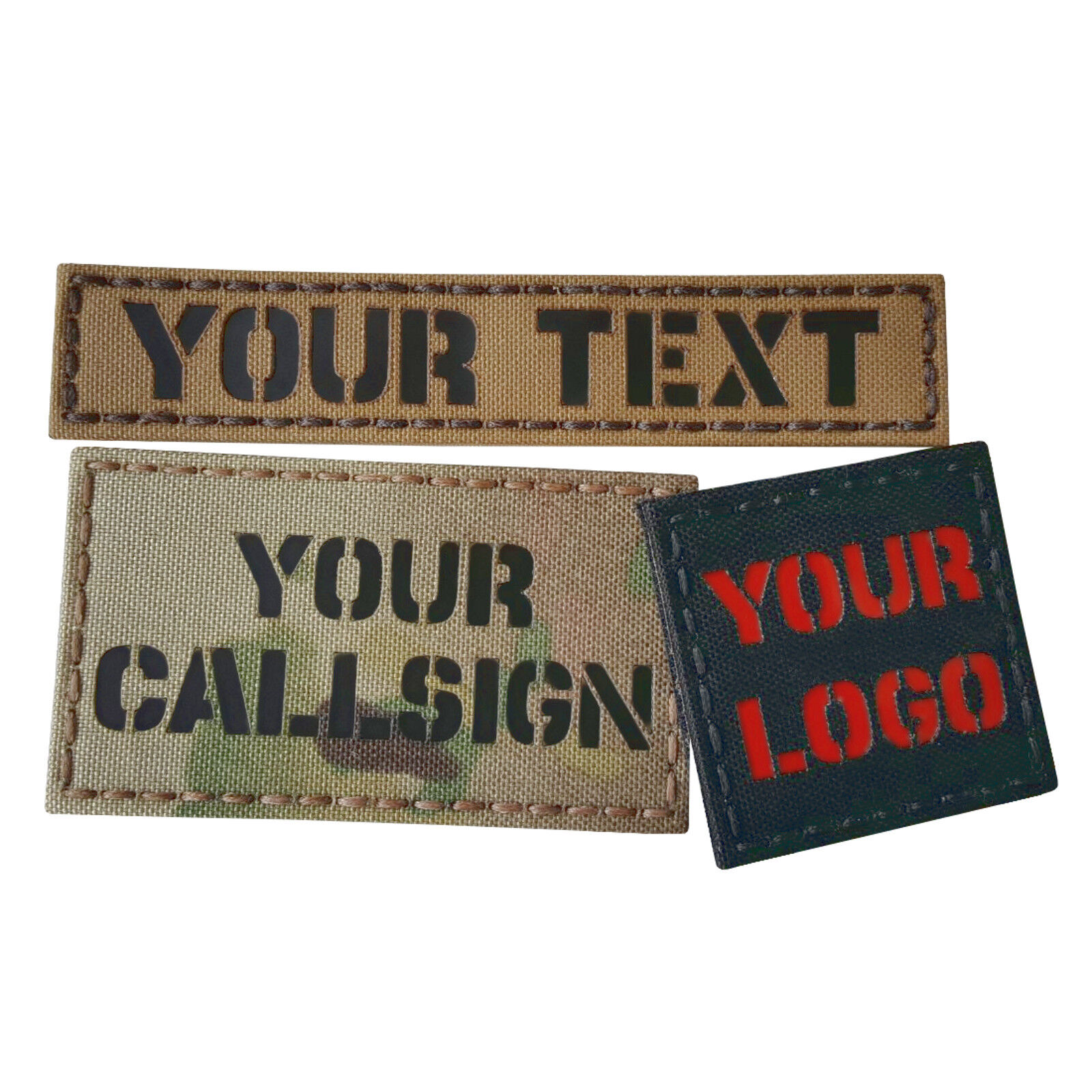 Custom Your IR Infrared Reflective Laser Cut Callsign Morale Tactical Patch #CST