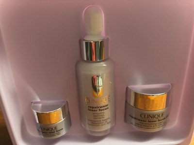 CLINIQUE REPAIRWEAR Power Players Set- Serum, Eye And Night Creams Nib
