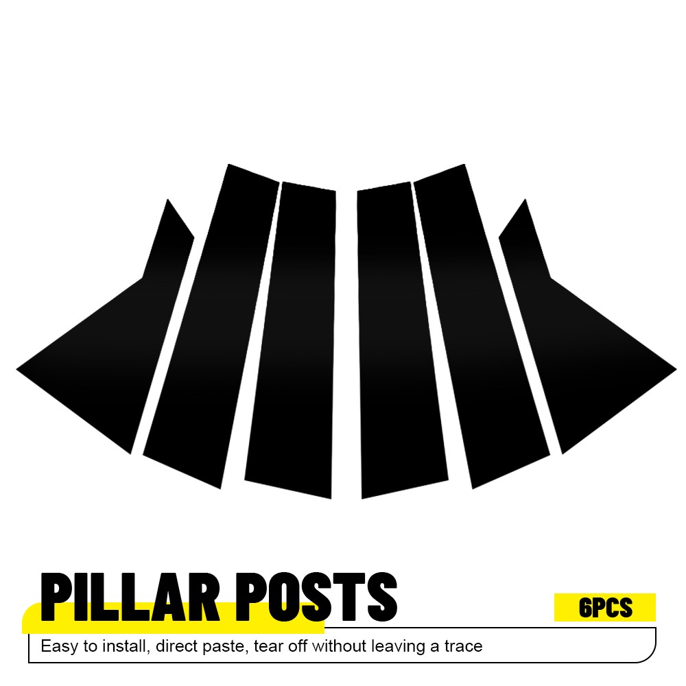 Fit For KIA Forte K3 2019-2023 Gloss Black Pillar Posts 6 pcs Window Door Trim B