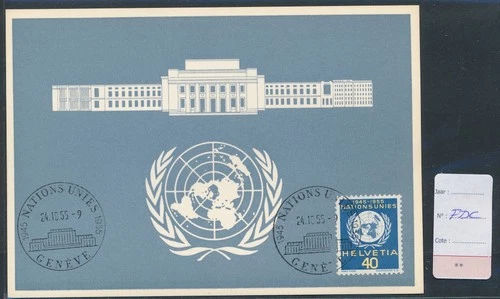 ML06309 Switzerland 1955 united nations FDC used