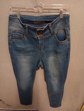 Bamboo Womens size 15 Blue Jeans / Jeggings 3 button Skinny Stretch