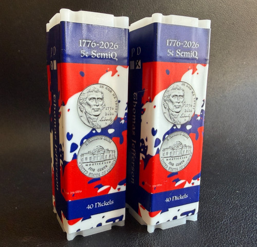 🆕 2026-PD SemiQ / FIRST Dual Date Jefferson Nickels / Collector Tubes WOW!🔥