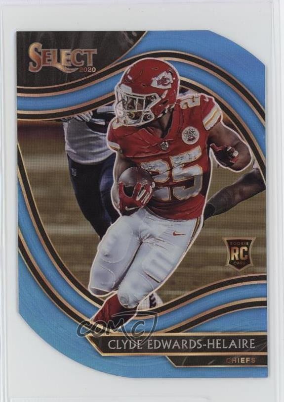 2020 Select Field Level Light Blue Prizm Die-Cut Clyde Edwards-Helaire #354 4f5