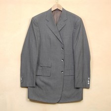 Ralph Lauren Purple Label Blazer Mens 40L Gray 100% Silk England Suit Jacket