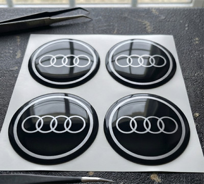 KIT WAPPEN AUDI NABENDECKEL AUFKLEBER 3D HARZ TUNING