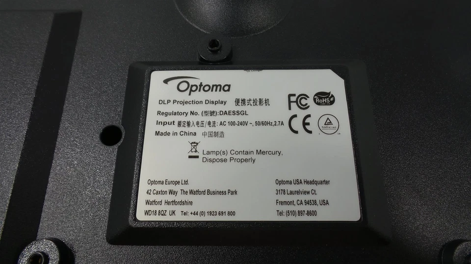 Optoma S316 (DAESSGL) Full HD 3D DLP Projector - HDMI - Lamp Timer : 10 Hours - Image 4 of 4