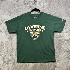 Champion La Verne Leopards T-Shirt Large Green College Mascot Graphic Tee
