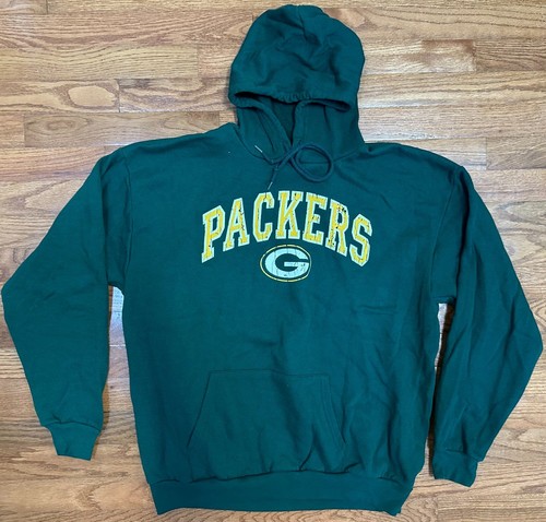 NFL Team Green Bay Packers Football Hoodie Sweatshirt Mens L Green
