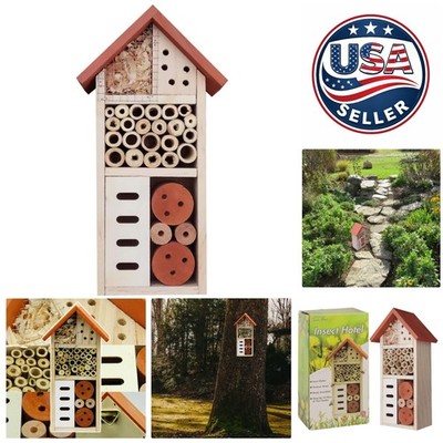 Diverse Habitat Insect Hotel - Weatherproof Garden Ornament for Pollinators