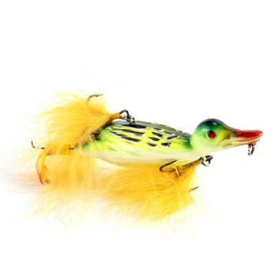 Dr.Fish Duck Fishing Lure 4.1'' Lifelike 3D Poppers Medium, Green 