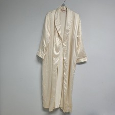 Vintage Victoria's Secret Robe Satin XS/S New with Tags Off White Fleece Lined