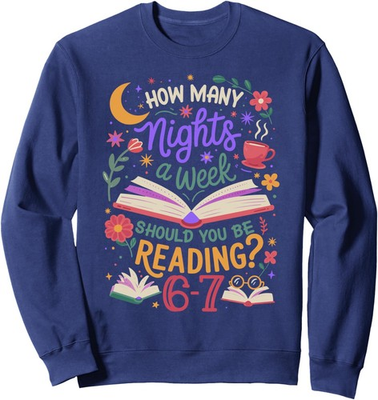 #ad #ad Teacher How Many Nights Should You Be Reading Unisex Crewneck Sweatshirt $21.99