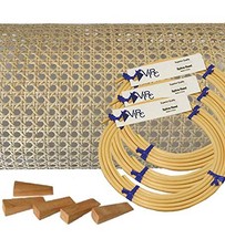 Pressed Cane Webbing Kit 5/8" Medium Open Mesh with splines, Wedges and Instr...