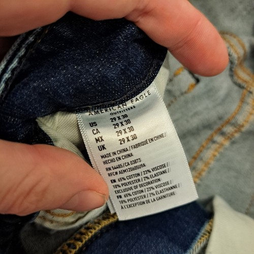 American Eagle Next Level Airflex Medium Wash Distressed Slim Jeans Size 29×30 - Picture 4 of 7