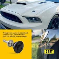 2Set Carbon Quick Fiber Release Button Push Pins Hood Bonnet Lock Clip Latch Bum