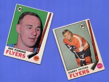 Lot of 2 PHILADELPHIA FLYERS 1969-70 O-Pee-Chee OPC FLEMING #95 PETERS #171-VGEX