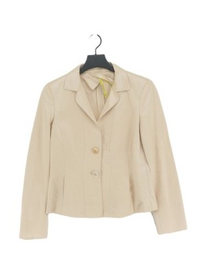 Max Mara Damen Blazer UK 12 Creme Baumwolle mit anderen, Viskose Mantel