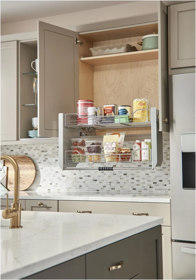 Rev-A-Shelf 5PD-36 Modern 34-1/4" Pull Down Shelf Organizer for - Chrome - Image 3 of 4