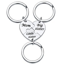 3PCs/Set Mom Big Sister Little Sister Keychains Set Mother Daughters Matching...
