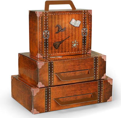 6 Pcs Magic Theme Party Decorations Paperboard Suitcases Box Table Centerpieces