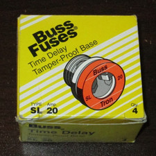 FUSES 4-pack SL 20amp time-delay tamper-proof base Cooper Bussmann NEW 