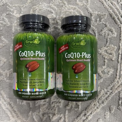 Irwin Naturals CoQ10-Plus Optimum Heart Health 60 Liquid Soft-Gels 2 Pack
