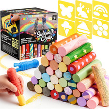 JOYIN Washable Sidewalk Chalk Gift round Shaped (Glitter Tie Dye Pattern Regular