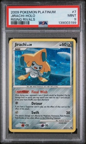2009 POKEMON PLATINUM RISING RIVALS #7 JIRACHI-HOLO PSA 9