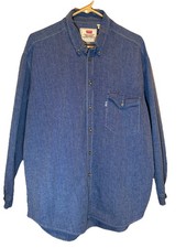 Levi's Vintage 90s Men's Denim Shirt XL Blue Buttons Long Sleeve 1997 Cozy Soft
