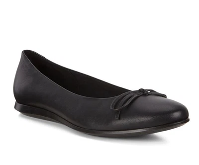 Ecco Touch Ballerina 2.0 Womens UK 6 EU 39 Black Leather Ballet Bow Flats Shoes - Image 1 of 4