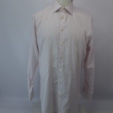 Charles Tyrwhitt Dress Shirt Mens 17/35 inch Pink White SLIM FIT Egyptian Cotton