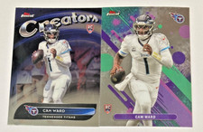 (2) 2025 TOPPS FINEST NFL CAM WARD ROOKIE #1 CREATORS SP #CR-29 TENNESSEE TITANS