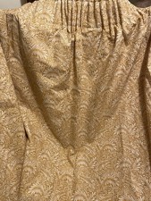 William Morris larkspur Yellow curtains 41”w 57”d pencil pleat lined